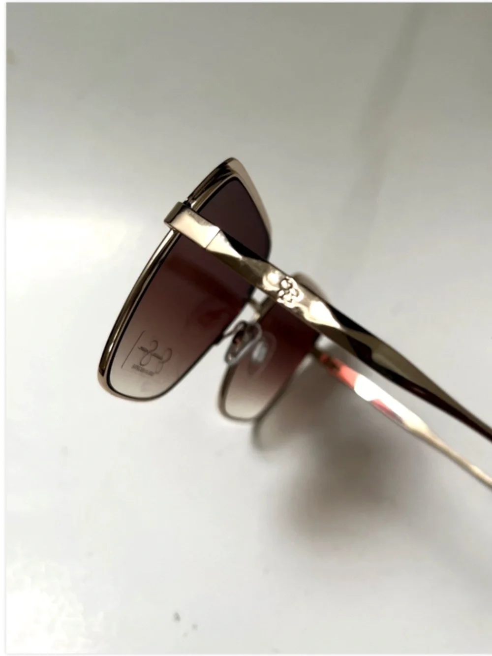 New Jessica Simpson Square Oversized Sunglasses Gold Gradient Brown